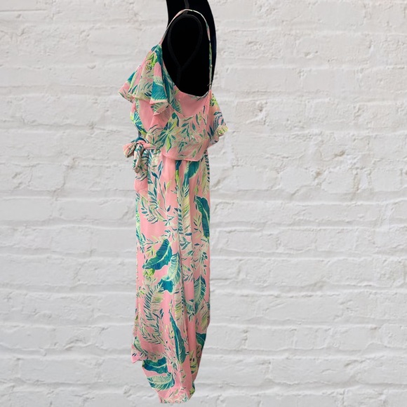Lilly Pulitzer Size M Zadie Pink & Green Maxi Dress - Picture 11 of 12